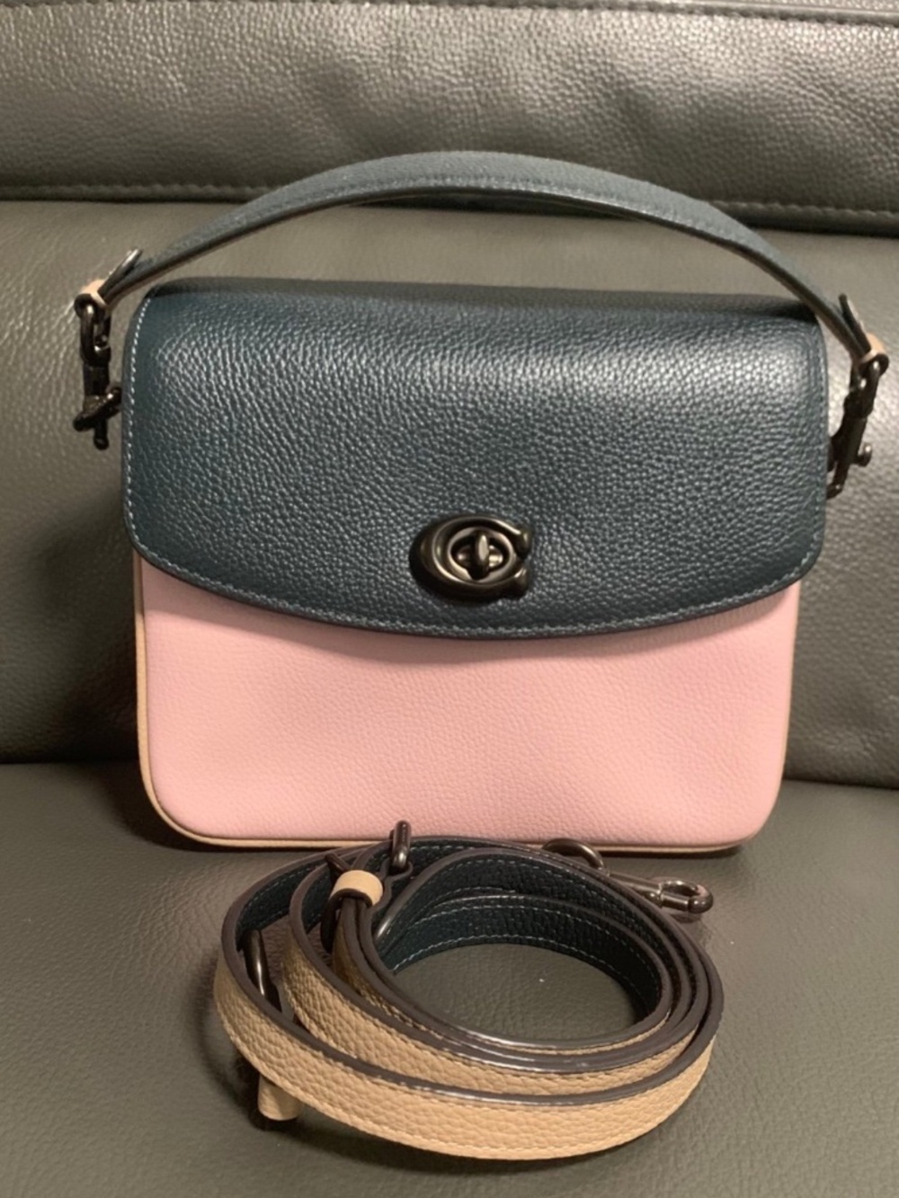 Coach Cassie 19 Pebbled Leather Crossbody Colorblock 89088